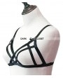 Black Elastic Gothic Sexy Harness Cupless Bra 0009