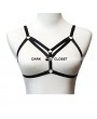 Black Elastic Gothic Harness Cupless Bra 0011