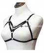 Black Elastic Gothic Harness Cupless Bra 0011