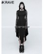 Punk Rave Black Gothic Dress with Back Spider Net