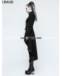 Punk Rave Black Gothic Military Uniform Worsted Long Coat for Women