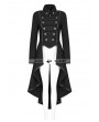 Punk Rave Black Gothic Military Uniform Worsted Long Coat for Women