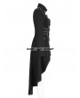 Punk Rave Black Gothic Military Uniform Worsted Long Coat for Women