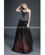 Pentagramme Black and Coffee Organza Gothic Long Skirt