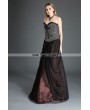 Pentagramme Black and Coffee Organza Gothic Long Skirt