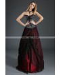 Pentagramme Black and Red Organza Gothic Long Skirt