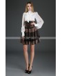 Pentagramme Coffee Stripe Steampunk High-Waist Short Skirt