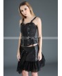 Pentagramme Black Steampunk Short PU Skirt with Pocket Bag