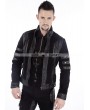Pentagramme Black Gothic Punk Short Leather Jacket for Men