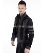 Pentagramme Black Gothic Punk Short Leather Jacket for Men