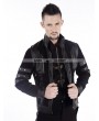 Pentagramme Black Gothic Punk Short Leather Jacket for Men