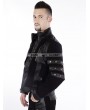 Pentagramme Black Gothic Punk Short Leather Jacket for Men