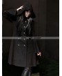 Pentagramme Black Gothic Hoodie Long Coat for Women
