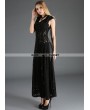 Pentagramme Black Gothic Lace Sleeveless Long Hoodie Outfit for Women