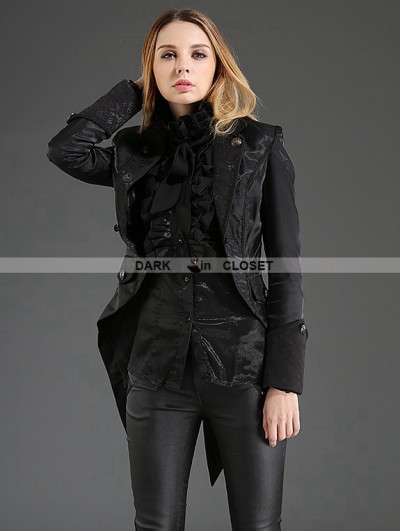 Pentagramme Black Gothic Dovetail Jacket for Women