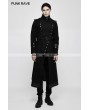 Punk Rave Black Gothic Military Uniform Worsted Jacket for Men