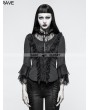 Punk Rave Black Vintage Gothic Three-Quarter Sleeve Shirt for Women