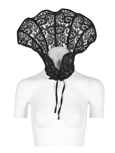 Punk Rave Black Gothic Queen Positioning Lace Scarf