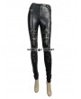 Devil Fashion Black Gothic Flower Hollow-Out Legging for Women