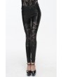 Devil Fashion Black Gothic Flower Hollow-Out Legging for Women