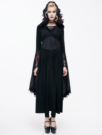 Devil Fashion Black Romantic Gothic Vampire Style Hooded Dress