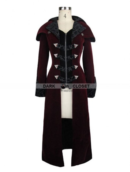 Devil Fashion Red Gothic Vintage Palace Style Long Jacket for Women ...