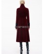 Devil Fashion Red Velvet Chinese Knot Gothic Vintage Long Jacket for Women