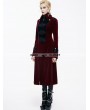 Devil Fashion Red Velvet Chinese Knot Gothic Vintage Long Jacket for Women