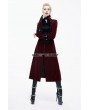 Devil Fashion Red Velvet Chinese Knot Gothic Vintage Long Jacket for Women