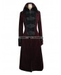 Devil Fashion Red Velvet Chinese Knot Gothic Vintage Long Jacket for Women