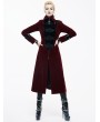 Devil Fashion Red Velvet Chinese Knot Gothic Vintage Long Jacket for Women