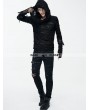 Devil Fashion Black Gothic Hole Hooded Long Sleeves Shirt for Men