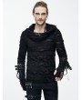 Devil Fashion Black Gothic Hole Hooded Long Sleeves Shirt for Men