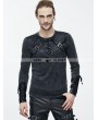 Devil Fashion Do Old Style Steampunk Mens Shirt with Black Leather Accents
