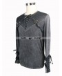 Devil Fashion Do Old Style Steampunk Mens Shirt with Black Leather Accents