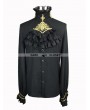 Devil Fashion Black Gothic Vintage Palace Style Blouse with Bowtie for Men