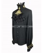 Devil Fashion Black Gothic Vintage Palace Style Blouse with Bowtie for Men