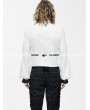 Devil Fashion White Gothic Vintage Palace Style Blouse with Bowtie for Men