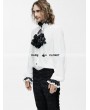 Devil Fashion White Gothic Vintage Palace Style Blouse with Bowtie for Men