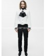 Devil Fashion White Gothic Vintage Palace Style Blouse with Bowtie for Men