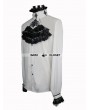 Devil Fashion White Gothic Vintage Palace Style Blouse with Bowtie for Men