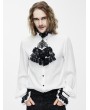 Devil Fashion White Gothic Vintage Palace Style Blouse with Bowtie for Men