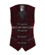Punk Rave Red Gothic Printing Vintage Pattern Vest for Men 