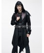 Devil Fashion Black Vintage PU Leather Gothic Trench Coat for Men