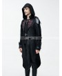 Devil Fashion Black Vintage PU Leather Gothic Trench Coat for Men