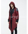 Devil Fashion Black and Red Vintage PU Leather Gothic Trench Coat for Men