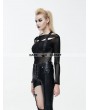 Devil Fashion Black Gothic Punk Rivet Net Long Sleeves Shirt for Women