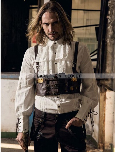 RQ-BL Coffee Steampunk Man Belt Vest