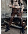 RQ-BL Coffee Industrial Steampunk Man Trousers with Pocket Bag