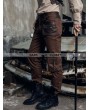 RQ-BL Coffee Industrial Steampunk Man Trousers with Pocket Bag
